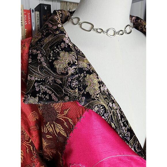 Vtg 90s Indigo Moon Patchwork Bright Colorful Funky Festival Rave Coat Sz XXL - Picture 4 of 8